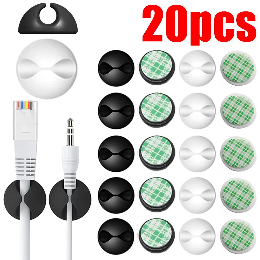 20/10個入りシリコン製データケーブル管理クリップステッカ - Tippet Line のレビューと価格